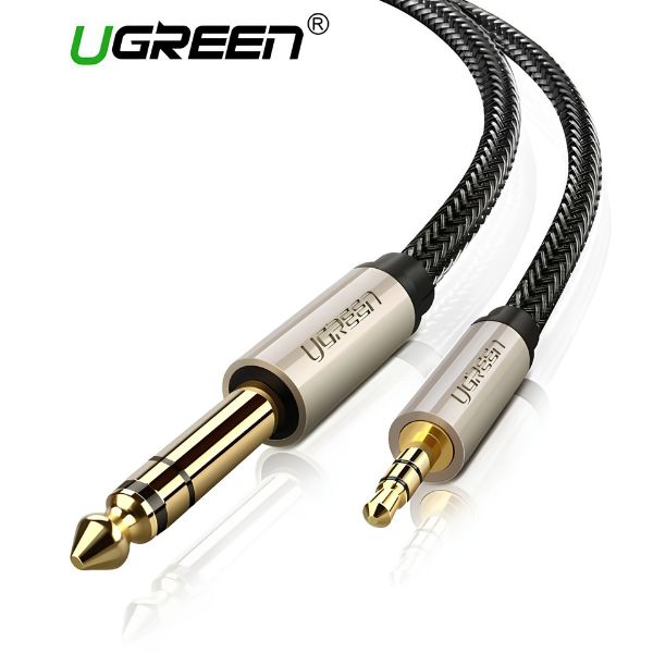 CABLE 3.5MM MACHO A 6.35MM MACHO TRS ESTEREO AV127 10625 UGREEN 1M GRIS