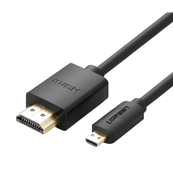 CABLE MICRO HDMI TIPO D MACHO A HDMI TIPO A MACHO HD127 30102 UGREEN 1.5M NEGRO