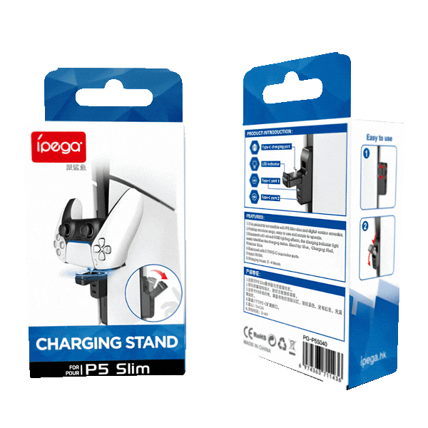 ESTANTE CARGADOR PARA PLAY STATION 5 PG-P5S040 IPEGA BLANCA