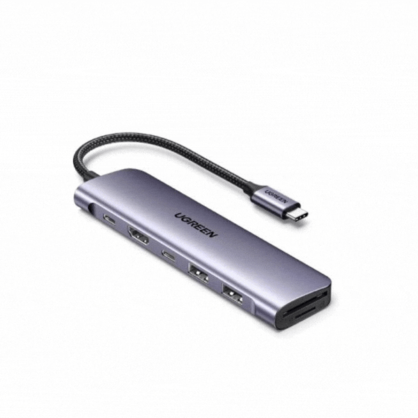 HUB USB TIPO A CM195 15214 UGREEN GRIS