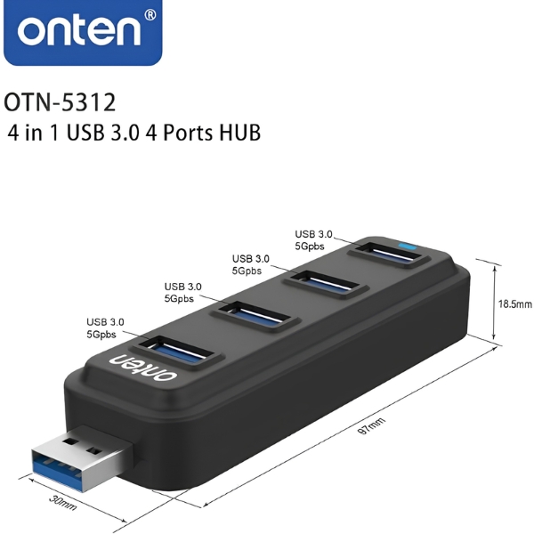 HUB USB Tipo A OTN-5312 Onten