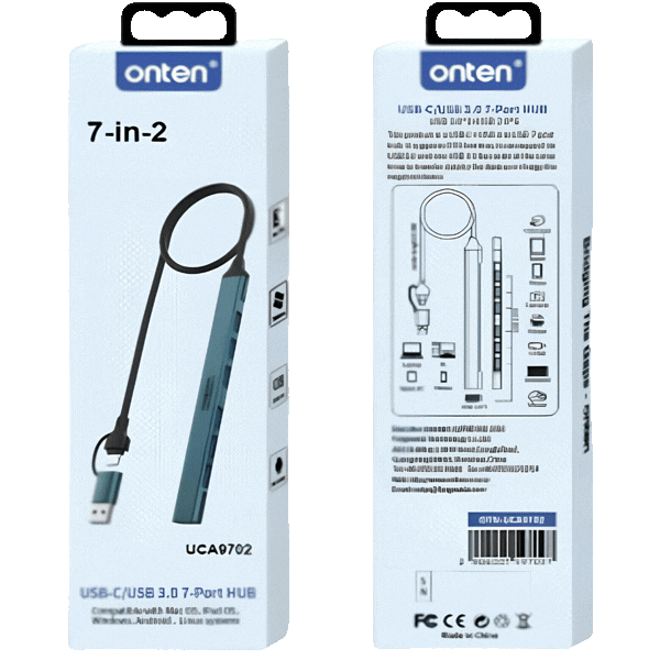 HUB USB TIPO C Y USB TIPO A OTN-UCA9702 ONTEN