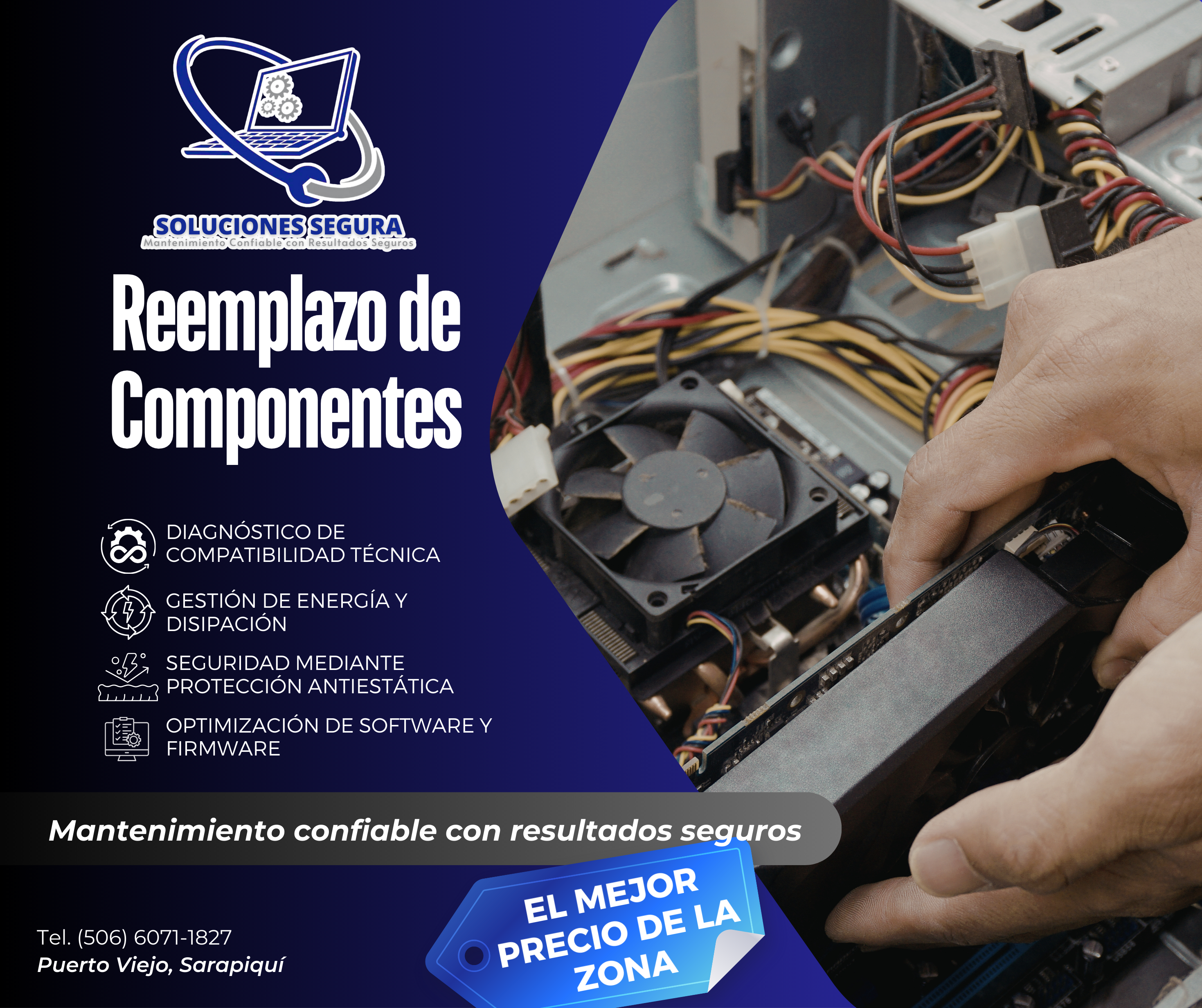 Reemplazo de componentes de laptops y PC